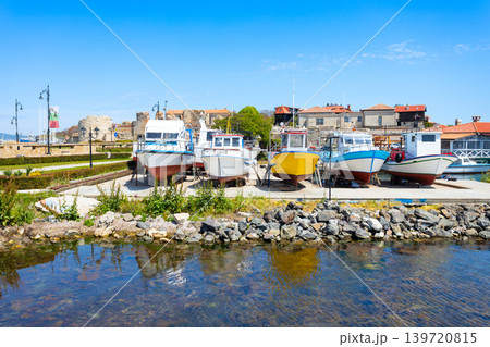 Boats at Nesebar or Nessebar city port, Bulgaria Boats at Nesebar or Nessebar city port, Bulgaria 139720815