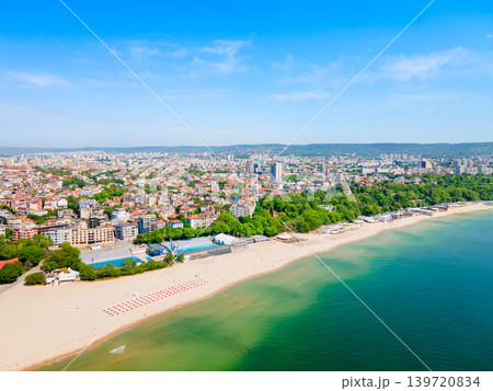 Varna city beach aerial panoramic view in Bulgaria Varna city beach aerial panoramic view in Bulgaria 139720834