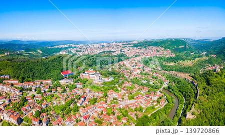Veliko Tarnovo city centre aerial panoramic view, Bulgaria Veliko Tarnovo city centre aerial panoramic view, Bulgaria 139720866