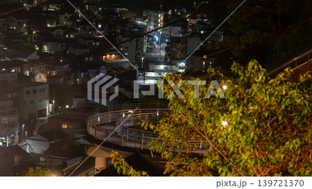 長崎県グラバーロードからの夜景 長崎県グラバーロードからの夜景 139721370