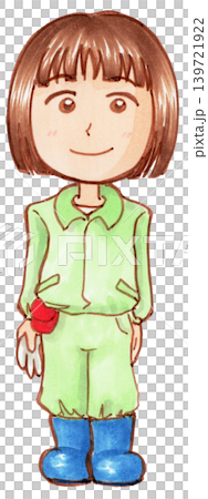 作業服を着て立つ女性 139721922