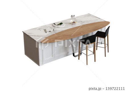 Kitchen furniture isolated on transparent background, 3d illustration, cg render 139722111