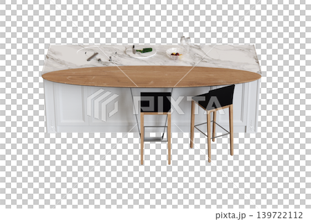 Kitchen furniture isolated on transparent background, 3d illustration, cg render Kitchen furniture isolated on transparent background, 3d illustration, cg render 139722112