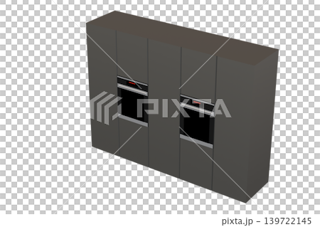 Kitchen furniture isolated on transparent background, 3d illustration, cg render Kitchen furniture isolated on transparent background, 3d illustration, cg render 139722145