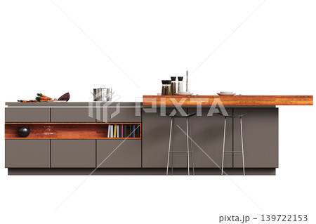 Kitchen furniture isolated on transparent background, 3d illustration, cg render Kitchen furniture isolated on transparent background, 3d illustration, cg render 139722153