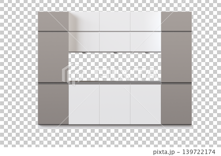Kitchen furniture isolated on transparent background, 3d illustration, cg render Kitchen furniture isolated on transparent background, 3d illustration, cg render 139722174
