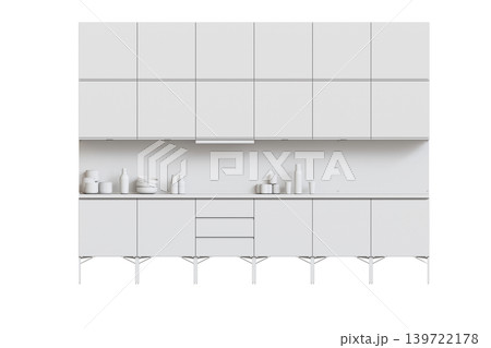 Kitchen furniture isolated on transparent background, 3d illustration, cg render 139722178