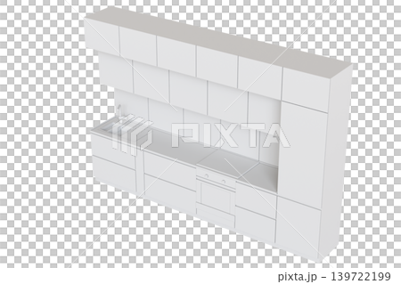 Kitchen furniture isolated on transparent background, 3d illustration, cg render Kitchen furniture isolated on transparent background, 3d illustration, cg render 139722199