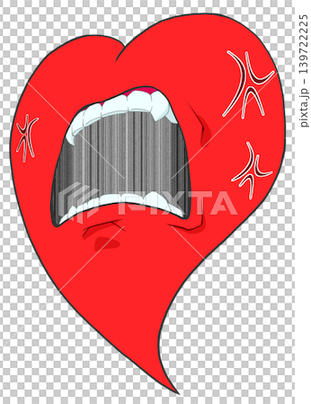 Illustration of a heart that is angry and shouting Illustration of a heart that is angry and shouting 139722225