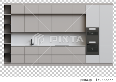 Kitchen furniture isolated on transparent background, 3d illustration, cg render Kitchen furniture isolated on transparent background, 3d illustration, cg render 139722277
