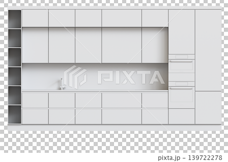 Kitchen furniture isolated on transparent background, 3d illustration, cg render Kitchen furniture isolated on transparent background, 3d illustration, cg render 139722278