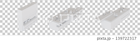 Kitchen furniture isolated on transparent background, 3d illustration, cg render Kitchen furniture isolated on transparent background, 3d illustration, cg render 139722317