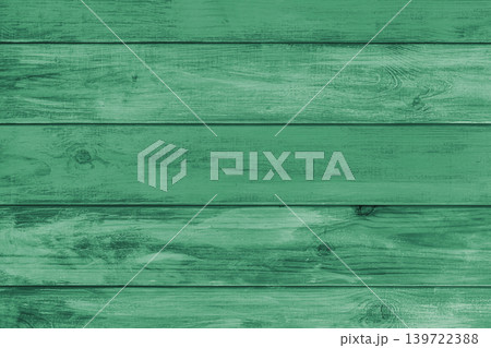 Green colored painted wooden board, horizontal planks texture, rustic wall surface, background Green colored painted wooden board, horizontal planks texture, rustic wall surface, background 139722388