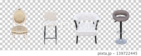 office chair isolate on a transparent background, interior furniture, 3D illustration, cg render office chair isolate on a transparent background, interior furniture, 3D illustration, cg render 139722445