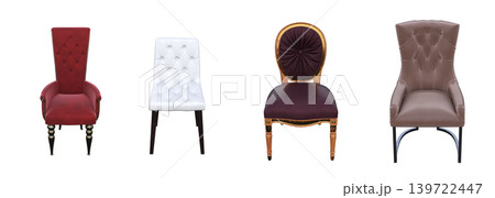 office chair isolate on a transparent background, interior furniture, 3D illustration, cg render 139722447