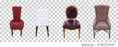 office chair isolate on a transparent background, interior furniture, 3D illustration, cg render 139722447