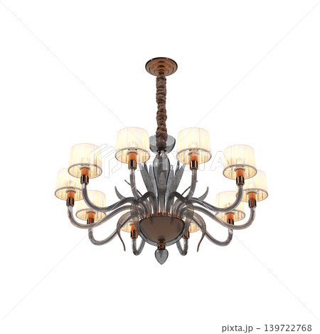 chandelier on the ceiling isolated on transparent background, hanging lamp, pendant light, 3D illustration, cg render chandelier on the ceiling isolated on transparent background, hanging lamp, pendant light, 3D illustration, cg render 139722768
