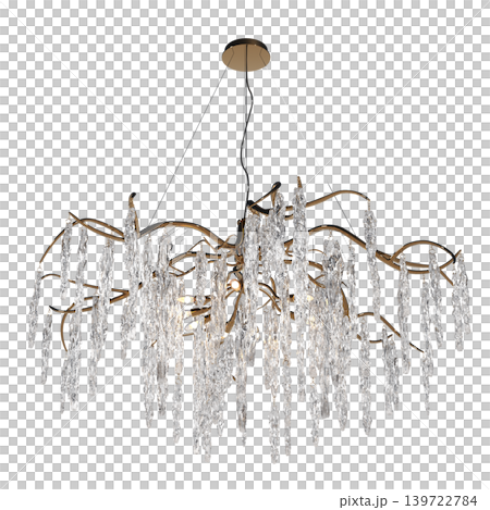 chandelier on the ceiling isolated on transparent background, hanging lamp, pendant light, 3D illustration, cg render chandelier on the ceiling isolated on transparent background, hanging lamp, pendant light, 3D illustration, cg render 139722784
