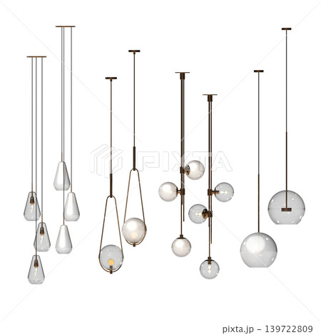 chandelier on the ceiling isolated on transparent background, hanging lamp, pendant light, 3D illustration, cg render chandelier on the ceiling isolated on transparent background, hanging lamp, pendant light, 3D illustration, cg render 139722809