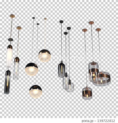 chandelier on the ceiling isolated on transparent background, hanging lamp, pendant light, 3D illustration, cg render chandelier on the ceiling isolated on transparent background, hanging lamp, pendant light, 3D illustration, cg render 139722812