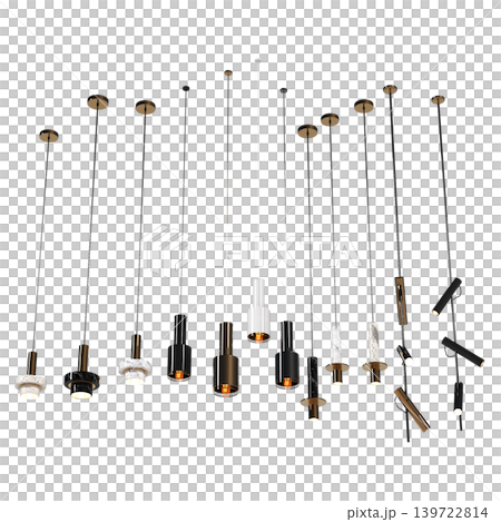 chandelier on the ceiling isolated on transparent background, hanging lamp, pendant light, 3D illustration, cg render chandelier on the ceiling isolated on transparent background, hanging lamp, pendant light, 3D illustration, cg render 139722814