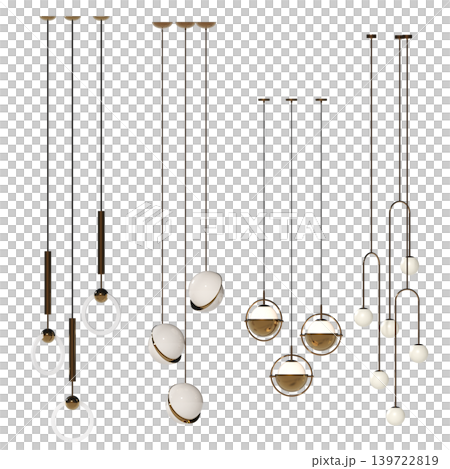 chandelier on the ceiling isolated on transparent background, hanging lamp, pendant light, 3D illustration, cg render chandelier on the ceiling isolated on transparent background, hanging lamp, pendant light, 3D illustration, cg render 139722819