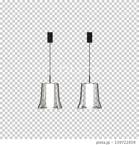 chandelier on the ceiling isolated on transparent background, hanging lamp, pendant light, 3D illustration, cg render 139722859