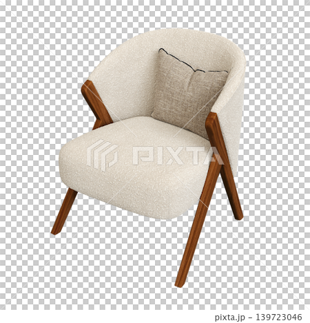 armchair isolate on a transparent background, comfortable furniture for home interior, 3D illustration, cg render armchair isolate on a transparent background, comfortable furniture for home interior, 3D illustration, cg render 139723046