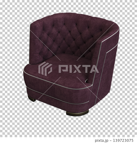 armchair isolate on a transparent background, comfortable furniture for home interior, 3D illustration, cg render armchair isolate on a transparent background, comfortable furniture for home interior, 3D illustration, cg render 139723075