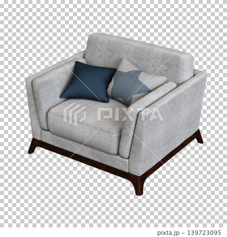armchair isolate on a transparent background, comfortable furniture for home interior, 3D illustration, cg render armchair isolate on a transparent background, comfortable furniture for home interior, 3D illustration, cg render 139723095