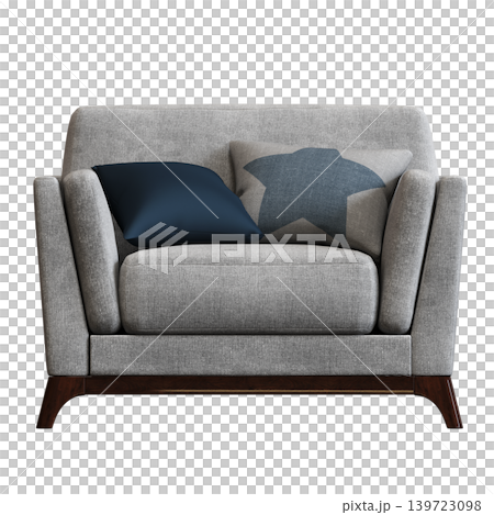 armchair isolate on a transparent background, comfortable furniture for home interior, 3D illustration, cg render 139723098