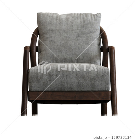armchair isolate on a transparent background, comfortable furniture for home interior, 3D illustration, cg render 139723134