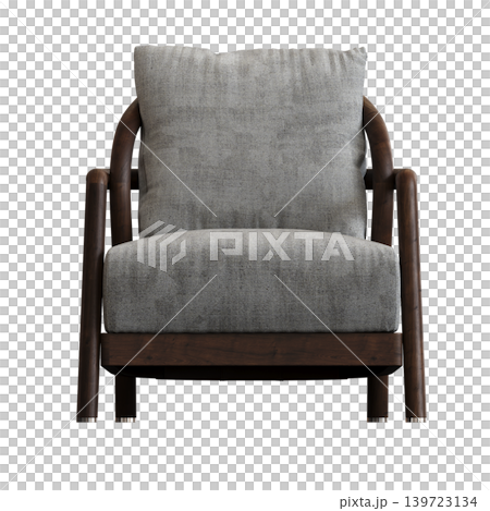 armchair isolate on a transparent background, comfortable furniture for home interior, 3D illustration, cg render 139723134