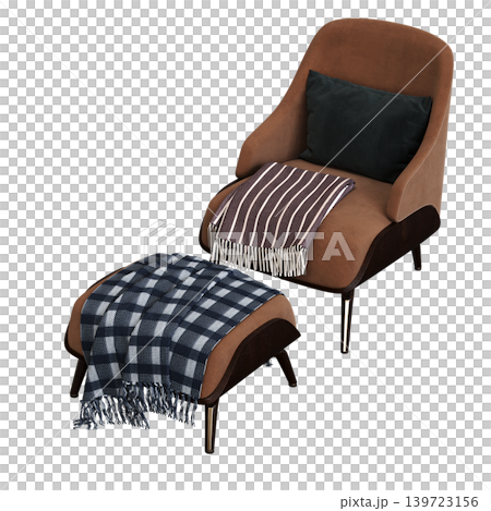 armchair isolate on a transparent background, comfortable furniture for home interior, 3D illustration, cg render armchair isolate on a transparent background, comfortable furniture for home interior, 3D illustration, cg render 139723156