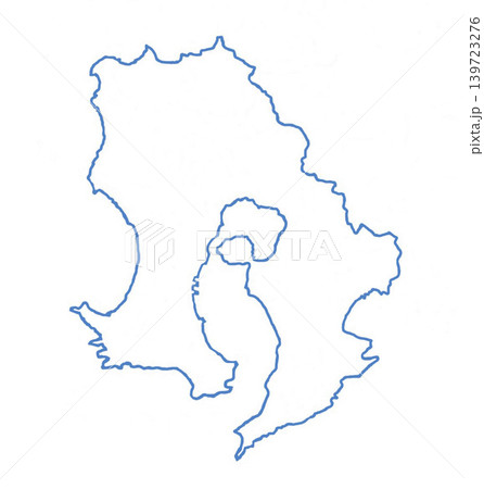鹿児島県　白地図 　青色枠線 139723276