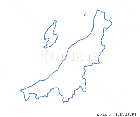 新潟県　白地図 　青色枠線 139723291