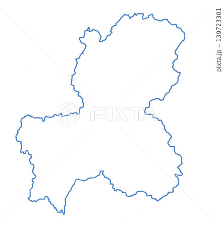 岐阜県　白地図 　青色枠線 139723301