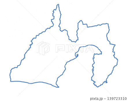 静岡県 白地図 青色枠線 静岡県 白地図 青色枠線 139723310