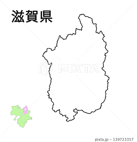滋賀県　白地図 　県庁所在地記載無し 139723357