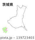 茨城県　白地図 　県庁所在地記載無し 139723403