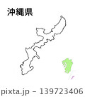 沖縄県　白地図 　県庁所在地記載無し 139723406