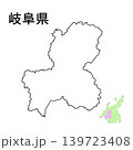 岐阜県　白地図 　県庁所在地記載無し 139723408