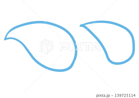 汗や涙の滴マーク 感情表現の線画ベクターイラスト 139725114