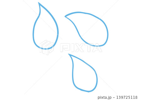 汗や涙の滴マーク 感情表現の線画ベクターイラスト 139725118