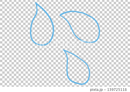汗や涙の滴マーク 感情表現の線画ベクターイラスト 139725118