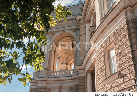 Classic Architecture with Greenery Overhead Classic Architecture with Greenery Overhead 139725468