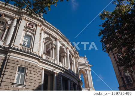 European Classical Building Facade Under Blue Sky 139725496