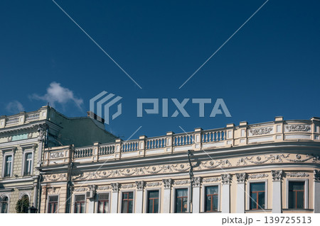 Classic Ornate Building Facade Under Blue Sky 139725513
