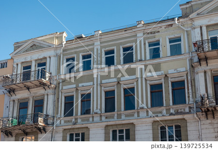 Classic European Building Facade with Balconies Classic European Building Facade with Balconies 139725534