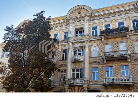 Vintage Ornate Building with Balconies Vintage Ornate Building with Balconies 139725548